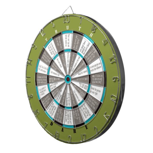 Truth of Dare Dart Board Green/Blue (geen zoenen) Dartbord (Voorkant Rechts)