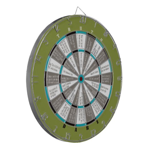 Truth of Dare Dart Board Green/Blue (geen zoenen) Dartbord (Voorkant Links)