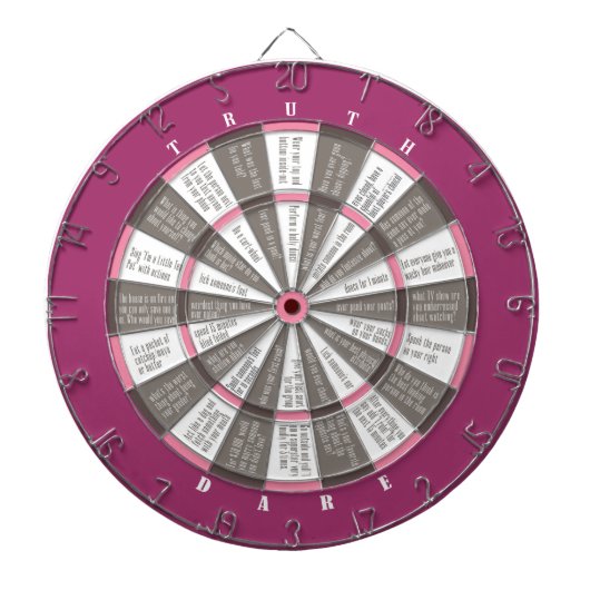 Truth of Dare Dart Board Pink/Grey (geen zoenen) Dartbord (Voorkant)