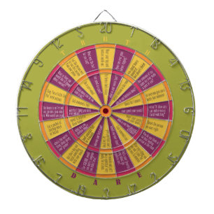Truth of Dare (geen zoen) kleurrijk groen roze Dartbord