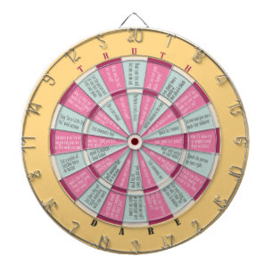 Truth of Dare (geen zoen) Pastels roze geel Dartbord