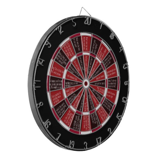 Truth of Dare (geen zoen) Red en Black Dartbord (Voorkant Links)