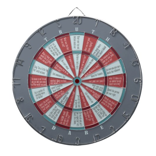 Truth of Dare (geen zoen) Slate Rust Dartbord (Voorkant)