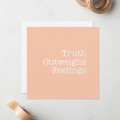 Truth Outweegings Feelings Note Card Notitiekaartje (Voorkant / Achterkant in situ)