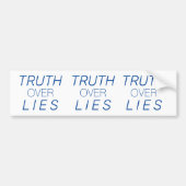 "Truth over Lies" blauw wit - Bumpersticker (Voorkant)