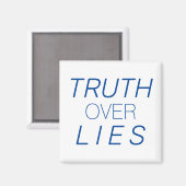 "Truth over Lies" blauw wit - magneet (Voorkant / Achterkant)