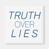 "Truth over Lies" blauw wit - magneet (Voorkant)