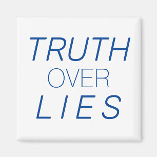"Truth over Lies" blauw wit - magneet