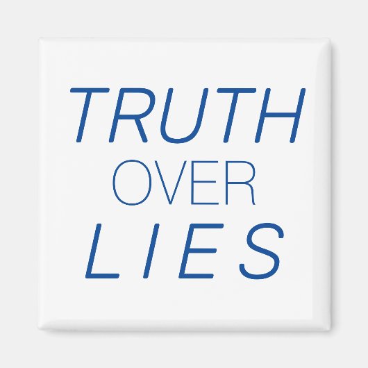 "Truth over Lies" blauw wit - magneet (Voorkant)