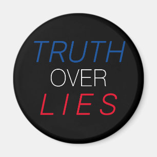 "Truth over Lies" blauw wit rood zwart - Magneet