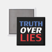 "Truth over Lies" blauw wit rood zwart - magneet (Voorkant / Achterkant)