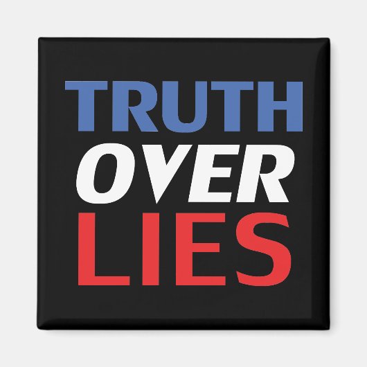 "Truth over Lies" blauw wit rood zwart - magneet (Voorkant)