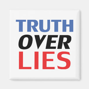 "Truth over Lies" blauw wit rood zwart - magneet