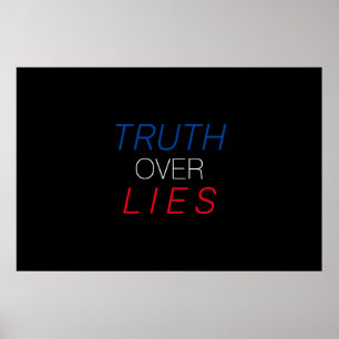 "Truth over Lies" blauw wit rood zwart - Poster