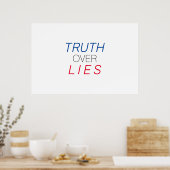 "Truth over Lies" blauw wit rood zwart - Poster (Keuken)