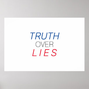 "Truth over Lies" blauw wit rood zwart - Poster