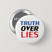 "Truth over Lies" blauw wit rood zwart - Ronde Button 5,7 Cm (Voorkant /achterkant)