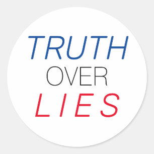 "Truth over Lies" blauw wit rood zwart - Ronde Sticker