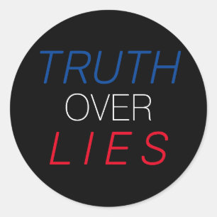 "Truth over Lies" blauw wit rood zwart - Ronde Sticker