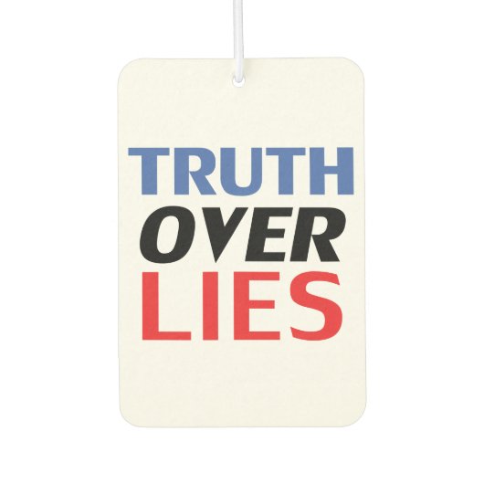 "Truth over Lies" blauwe witte zwarte zwarte auto Luchtverfrisser (Voorkant)