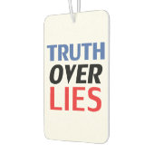 "Truth over Lies" blauwe witte zwarte zwarte auto Luchtverfrisser (Links)