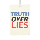 "Truth over Lies" blauwe witte zwarte zwarte auto Luchtverfrisser (Achterkant)