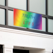 Truth over Lies - rood, wit, blauw, pride lgbtq Spandoek (Buitenkant Gebouw)