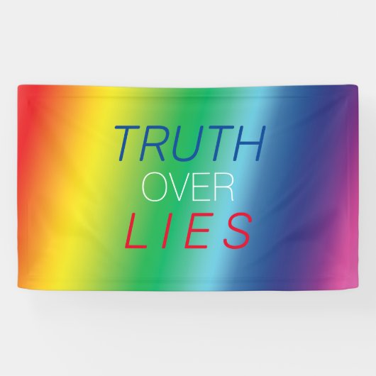 Truth over Lies - rood, wit, blauw, pride lgbtq Spandoek (Horizontaal)