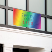 Truth over Lies - rood, wit, blauw, pride lgbtq Spandoek (Buitenkant Gebouw)