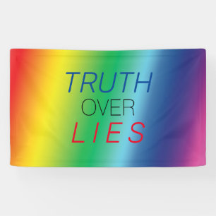 Truth over Lies - rood, wit, blauw, pride lgbtq Spandoek