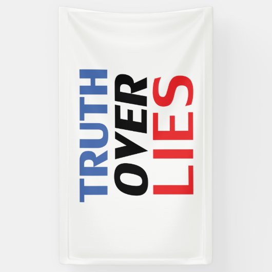 Truth over Lies, rood wit en blauw Spandoek (Verticaal)