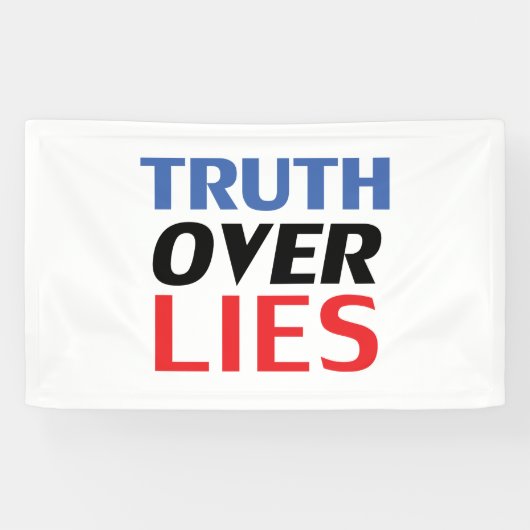 Truth over Lies, rood wit en blauw Spandoek (Horizontaal)