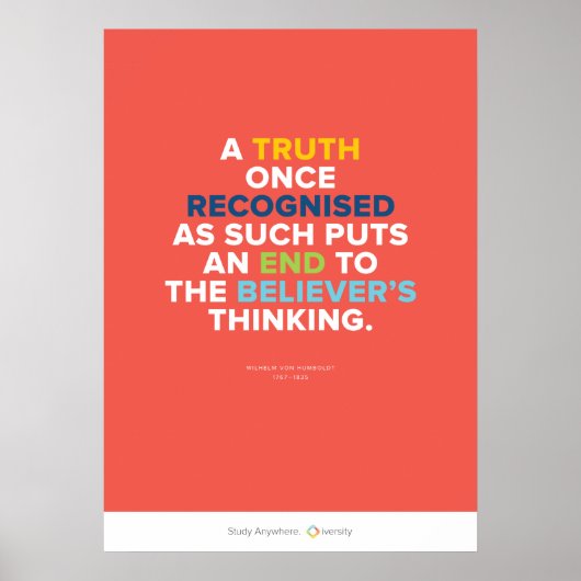 Truth Puts an End to a Believer's Thinking Poster (Voorkant)