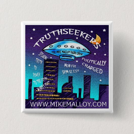 TRUTHSEEKERS VIERKANTE BUTTON 5,1 CM (Voorkant)