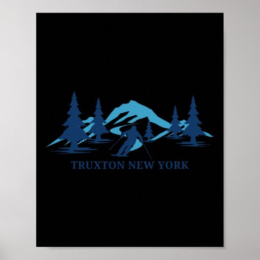 Truxton New York Ski Resort Skiër Poster (Voorkant)