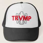 TRVMP-vrachtwagenhoed - rood met grijze adelaar Trucker Pet (Voorkant)