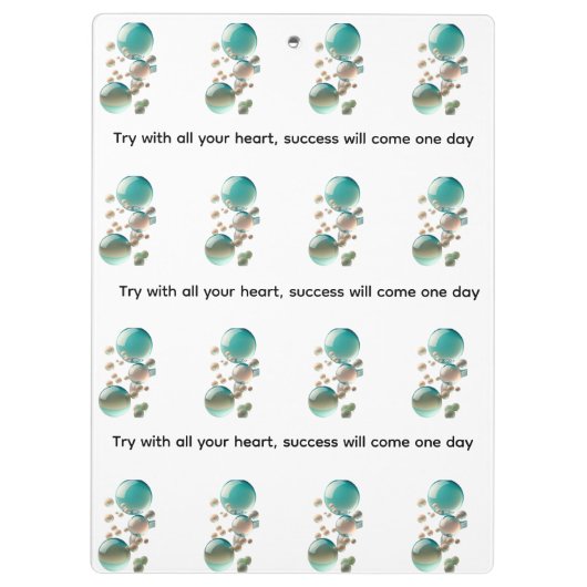 Try with all your heart success klembord (Achterkant)