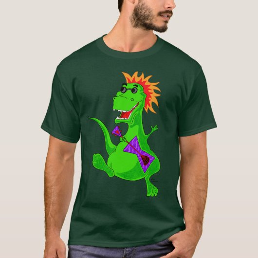 Tryannosaurus Rock Star T-Shirt (Voorkant)