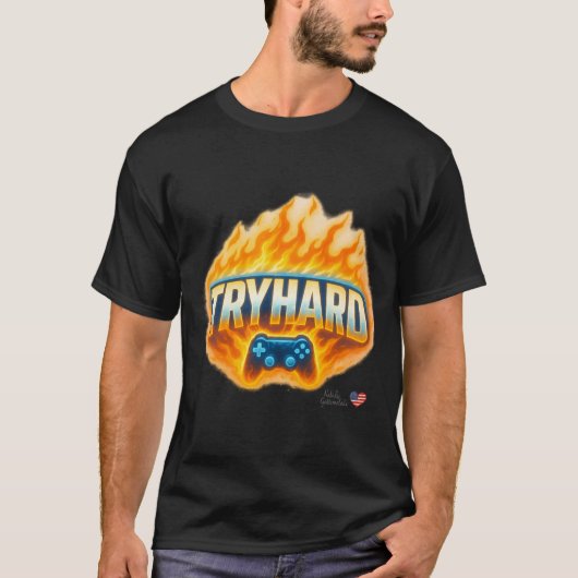 TRYHARD Gaming T-Shirt voor Gamers & Streamers (Voorkant)