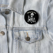 Trying My Best Funny Skeleton Coffee Halloween Ronde Button 5,7 Cm (In situ)