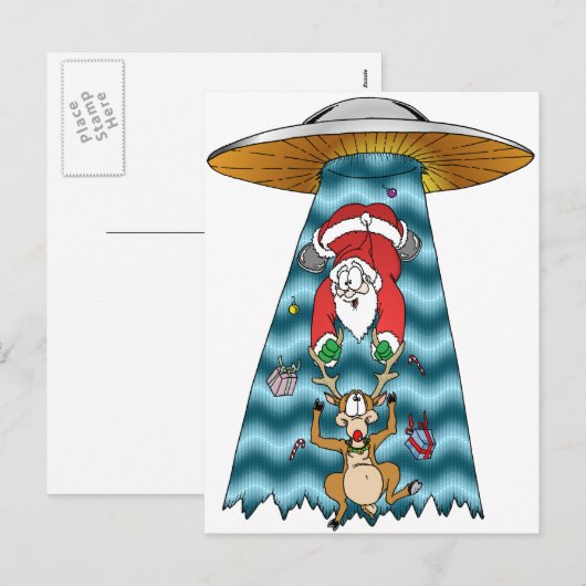 Trying to steal Santa Feestdagenkaart (Voorkant / Achterkant)