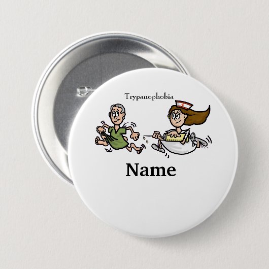Trypanophobic or  Fear of Needles Nurse Button (Voorkant /achterkant)