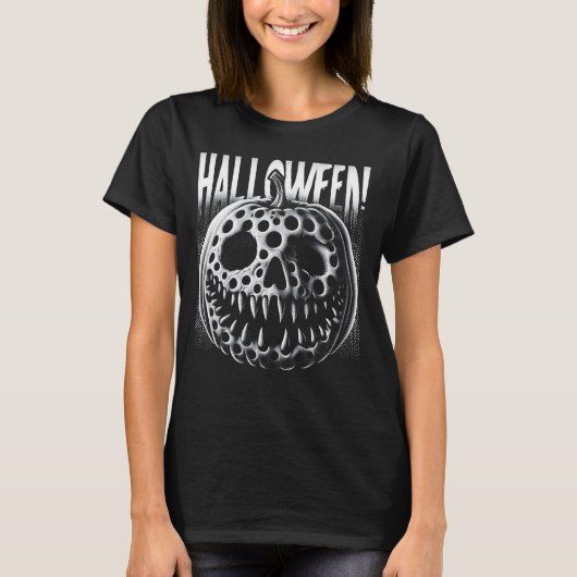 Trypophobia Pumpkin Spooky Skull Creepy Halloween T-shirt (Voorkant)