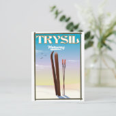 Trysil Noorwegen, Noorwegen ski reisposter Briefkaart (Staand voorkant)