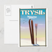 Trysil Noorwegen, Noorwegen ski reisposter Briefkaart (Voorkant / Achterkant)