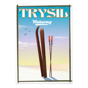 Trysil Noorwegen, Noorwegen ski reisposter Foto Afdruk