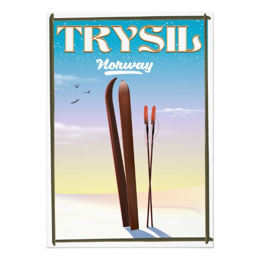 Trysil Noorwegen, Noorwegen ski reisposter Foto Afdruk (Voorkant)