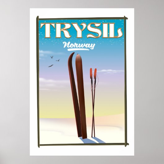 Trysil Noorwegen, Noorwegen ski reisposter Poster (Voorkant)