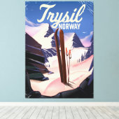 Trysil Noorwegen skigebied Canvas Afdruk (Insitu (Houten vloer))