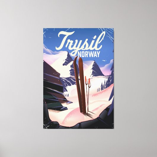 Trysil Noorwegen skigebied Canvas Afdruk (Voorkant)
